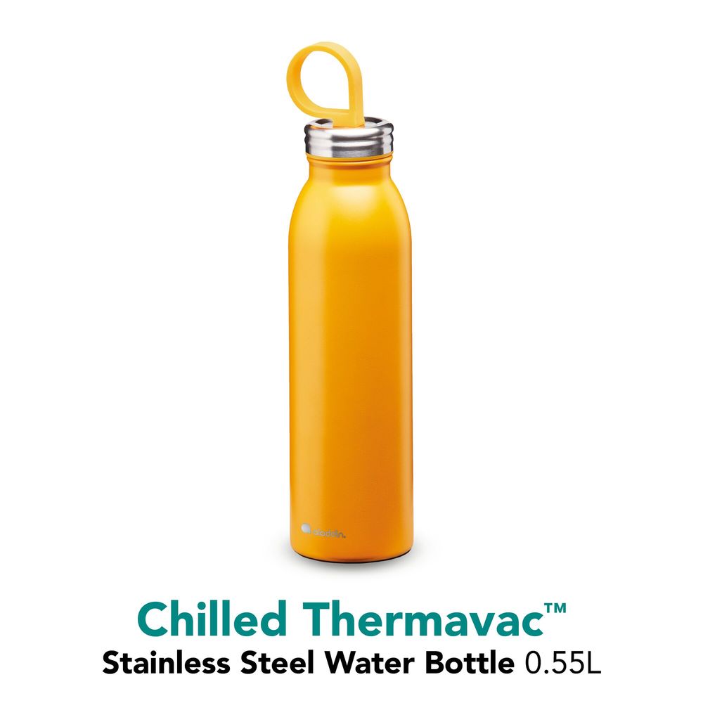 Chilled Thermavac Colour Stainless Steel Water Bottle 550ml Yellow